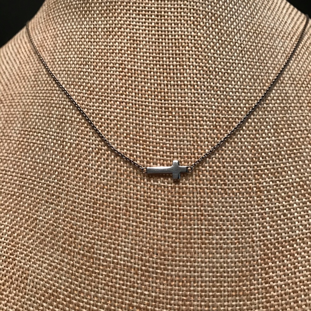 Silpada 16” sterling silver cross necklace.